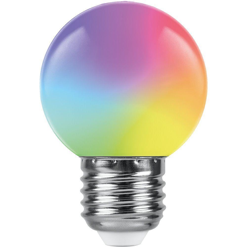 Лампочк Лампа светодиодная Feron RGB матовая белый пластик