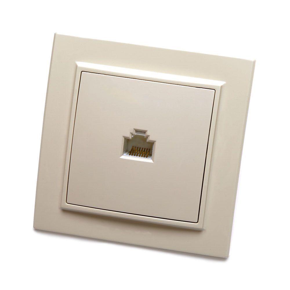 Электротовар Розетка компьютерная RJ-45 Stekker Эрна слоновая кость PST00-9007-02 39233 белый пластик