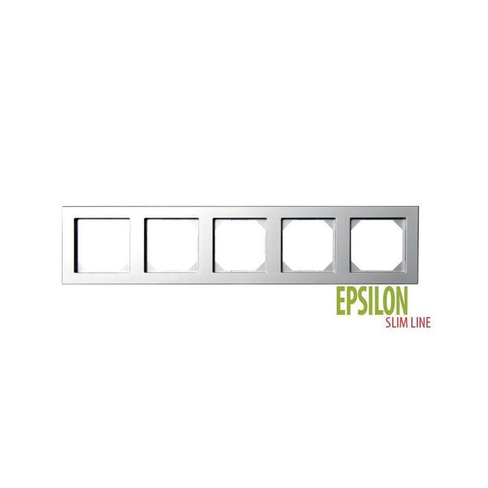 Электротовар Рамка 5-постовая Liregus Epsilon серебро 28-1905 серебро пластик
