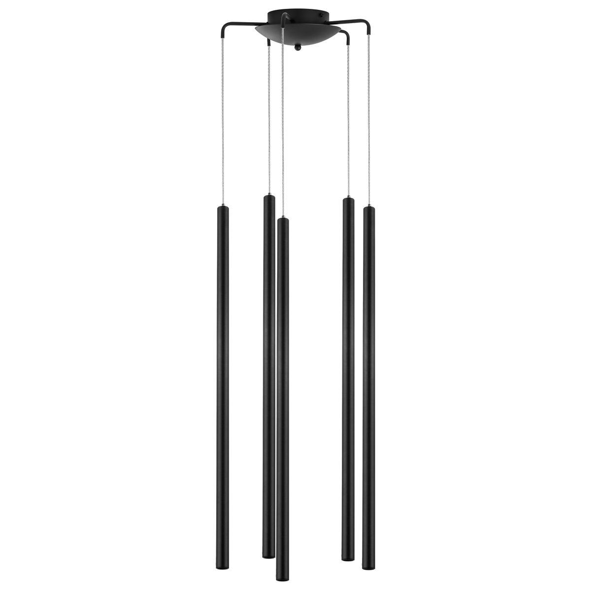 Светильник Комплект с подвесной люстрой Lightstar Tubo (574727+747337 (5шт) в стиле минимализм черный металл