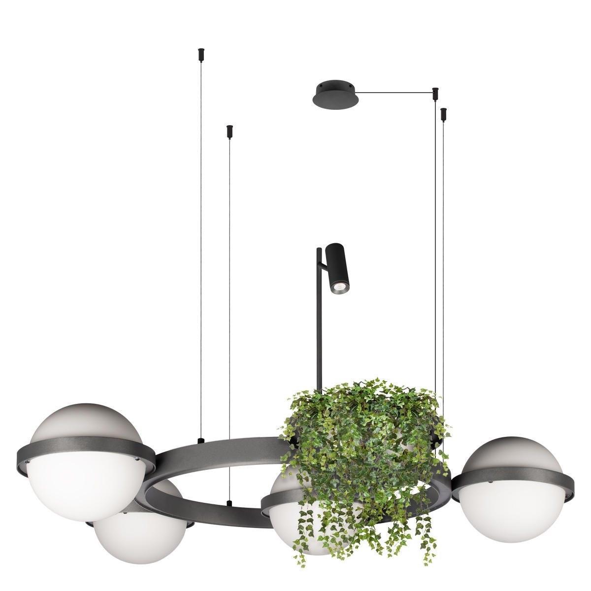 Подвесные светильник Светильник Jardin 10121 4 Dark grey серый стекло