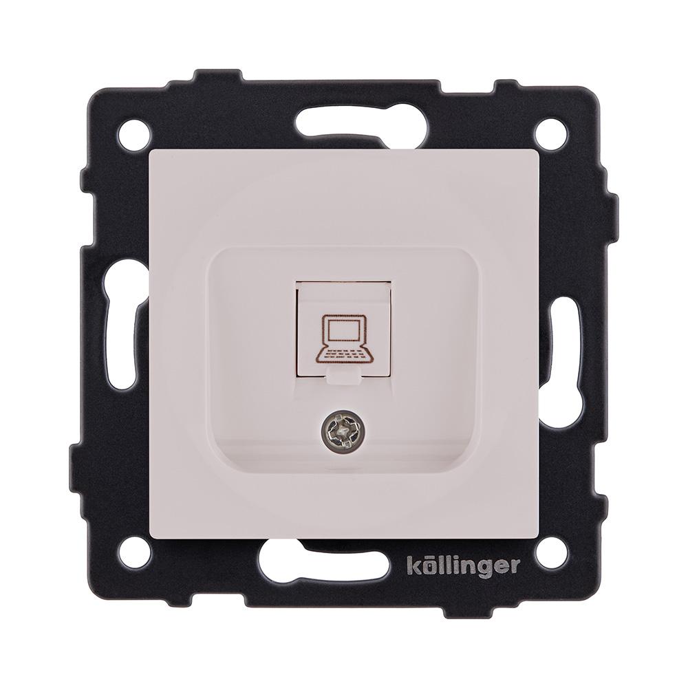 Электротовар Розетка Ethernet RJ45 Cat.6, кашемир матовый Kollinger REA-018CM для Aspekt,… бежевый