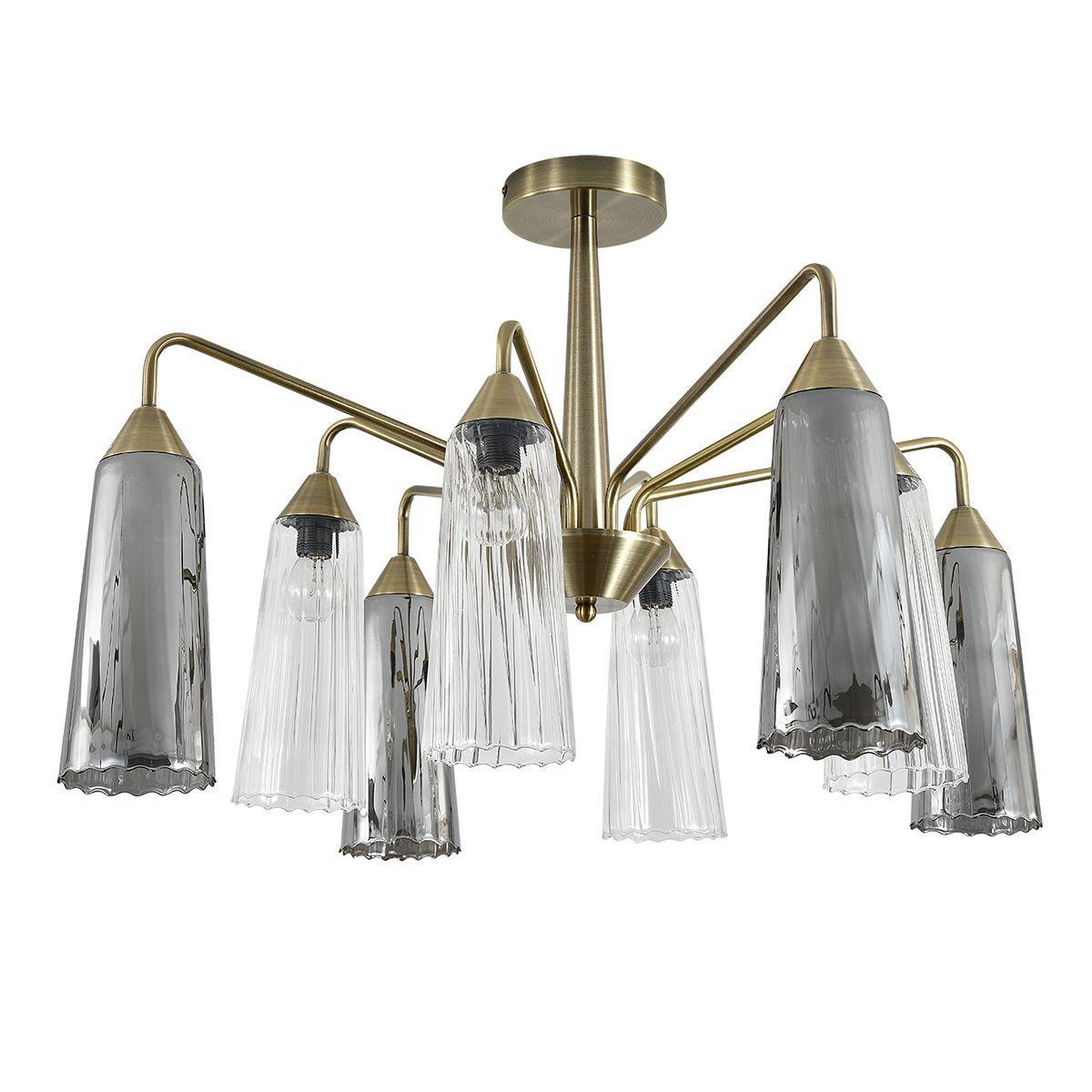 Люстры на штанге Люстра Campana 13028 8R Brass бронза стекло