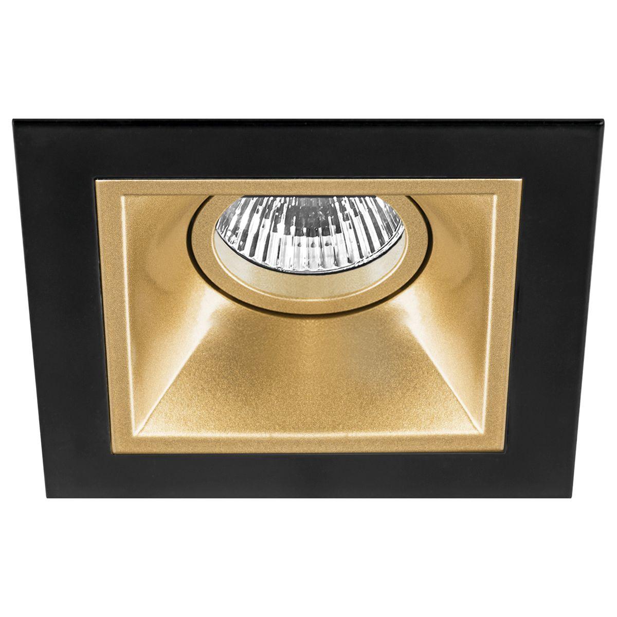 Светильник Комплект из светильника и рамки Lightstar Domino Quadro (214517+214503) золото металл