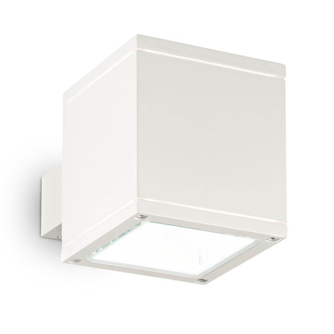 Уличное освещение Уличный настенный светильник Ideal Lux Snif Ap1 Square Bianco 144276 белый металл