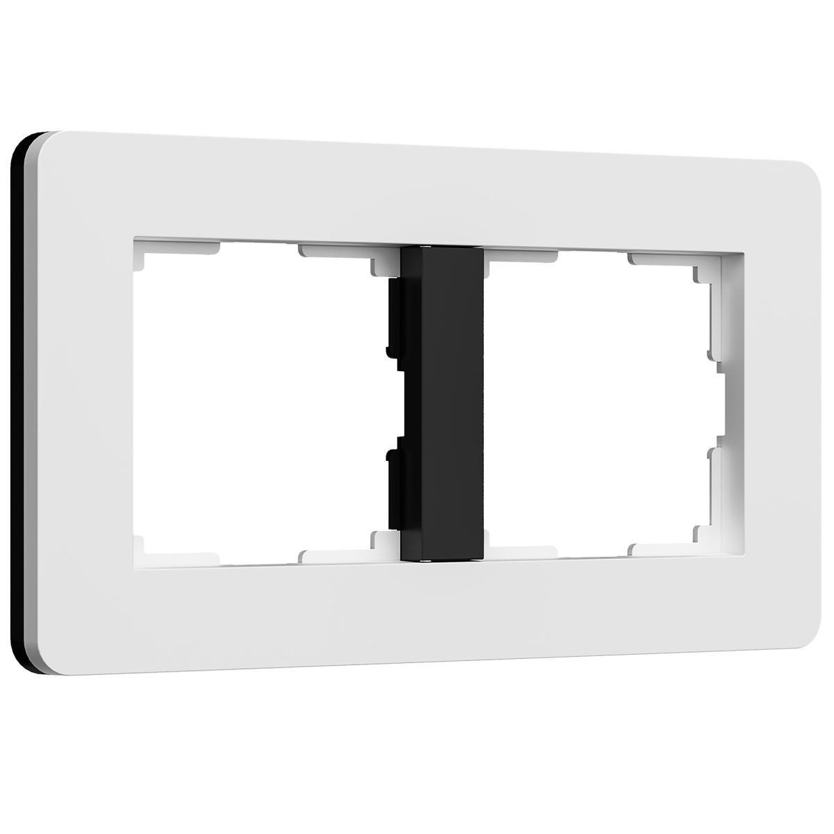 Электротовар Рамка Werkel Split на 2 поста белый / черный W0023068 4690389208225 белый пластик