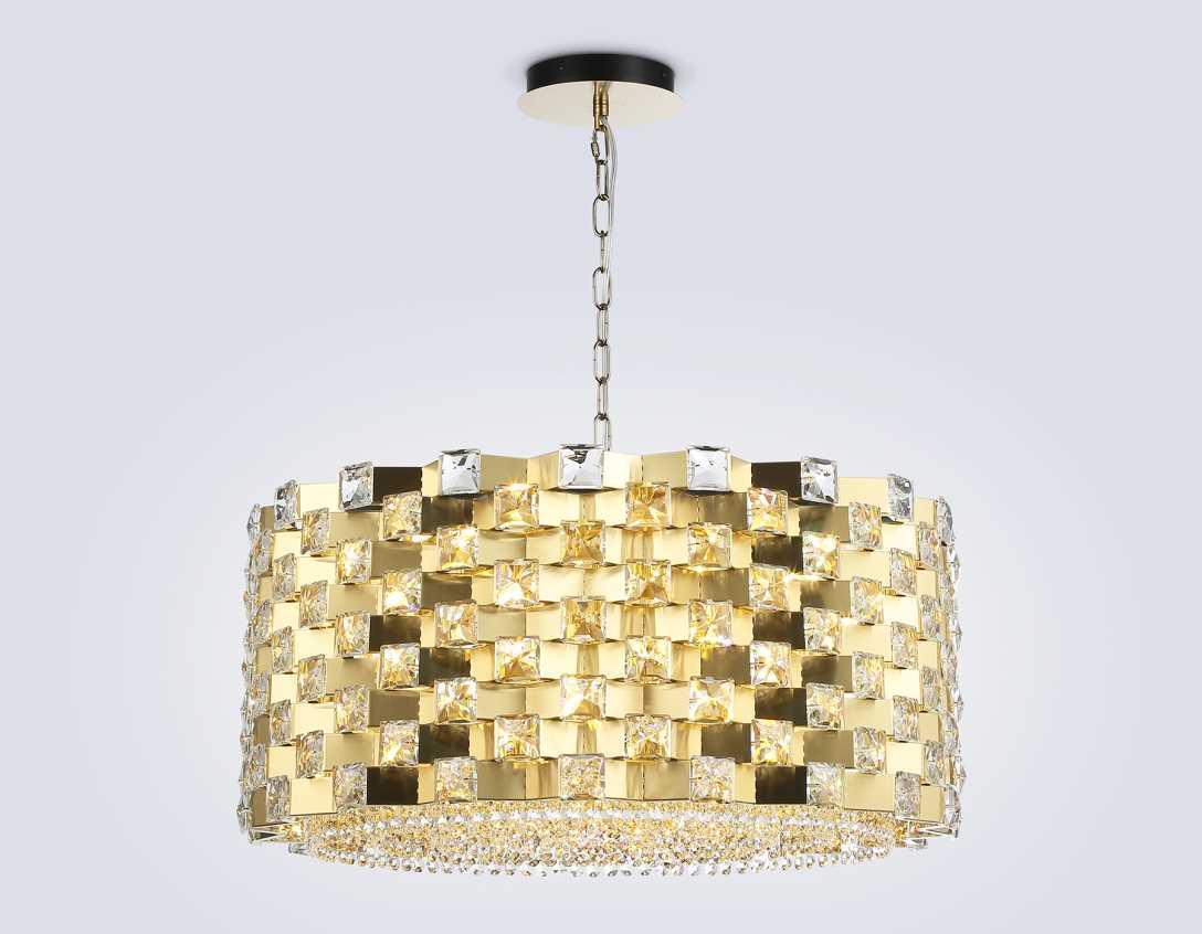 Люстры на штанге Люстра с хрусталем Ambrella light High Light прозрачный металл