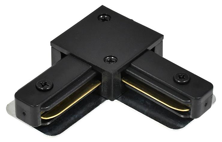 Трековые систем Коннектор L-образный Hesby Lighting Skylite для накладного шинопровода 220В, чёрный… черный металл