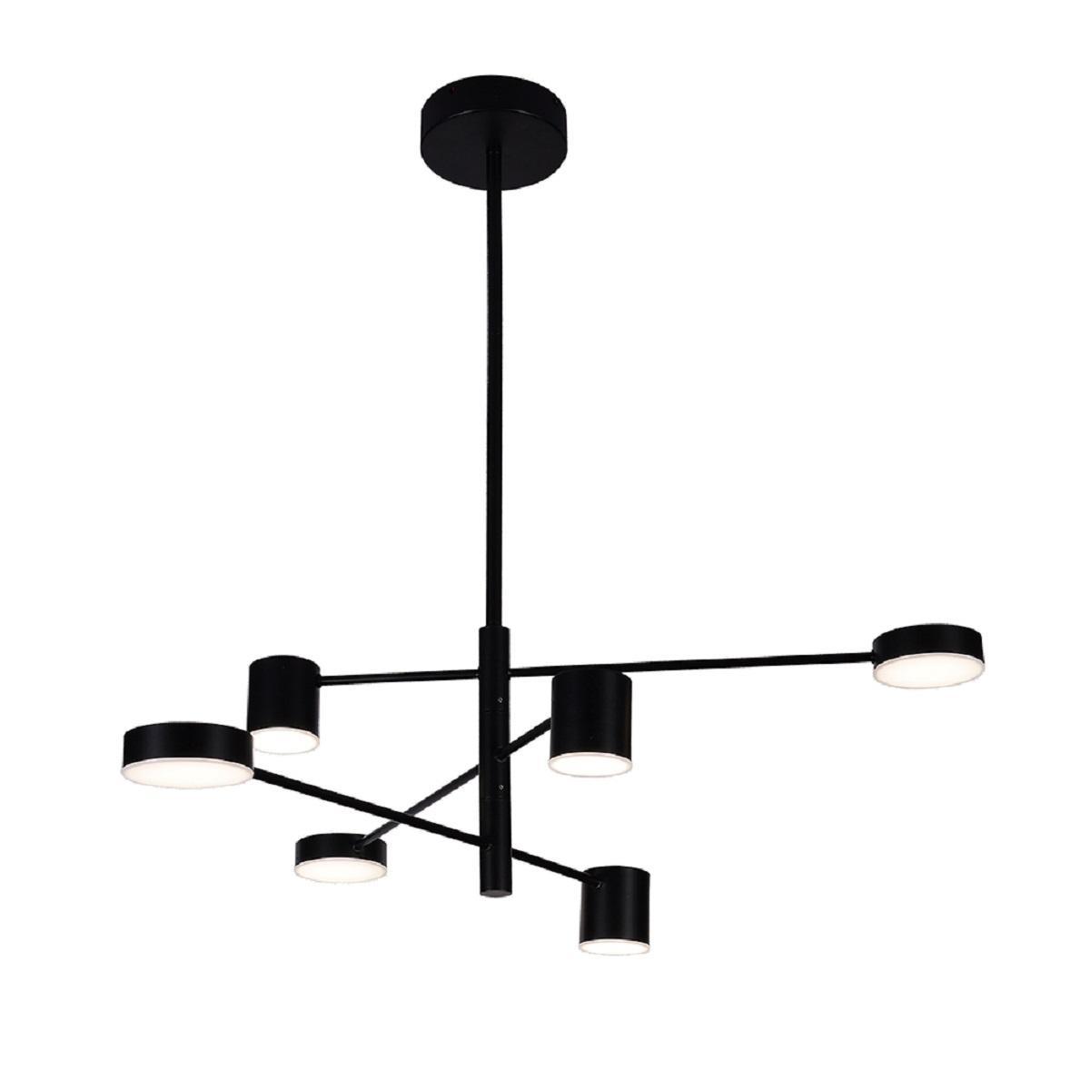 Люстры на штанге Подвесная светодиодная люстра Kink Light Мекли 07650-6D,19() черный металл