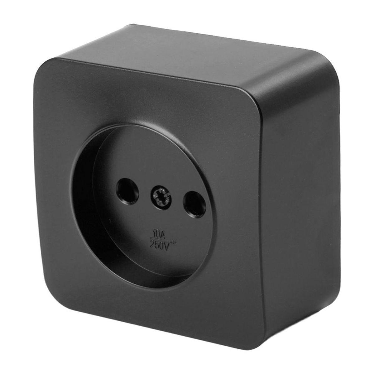 Электротовар Розетка 2P Stekker София черный матовый MST10-11-05 49485 черный пластик