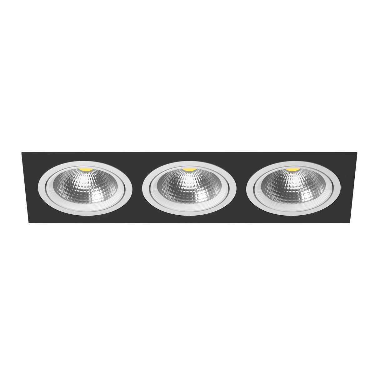 Светильник Комплект из светильника и рамки Lightstar Intero черный металл