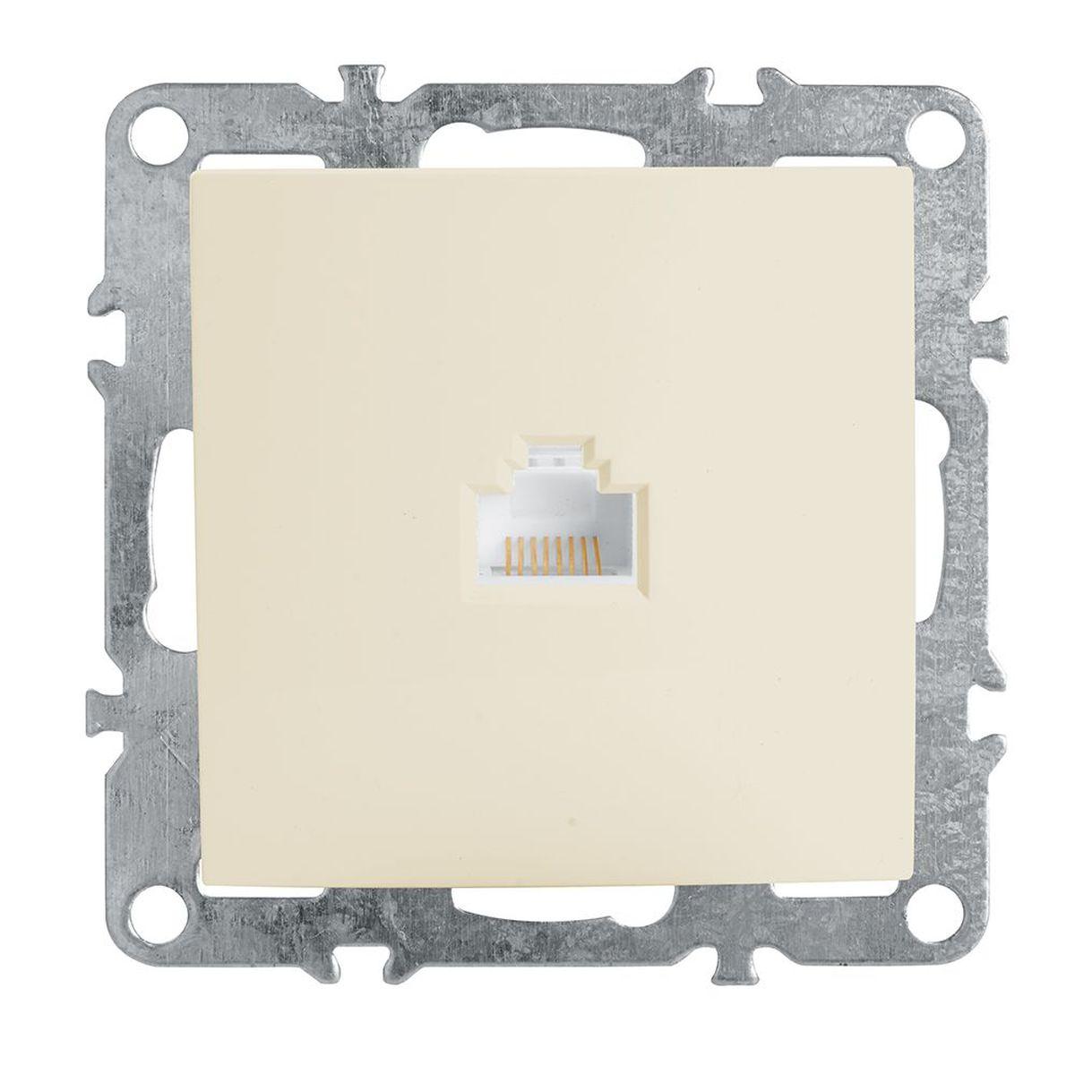Электротовар Розетка компьютерная 1-местная RJ-45 (механизм), Stekker, PST00-9107-02 Эрна,… бежевый пластик
