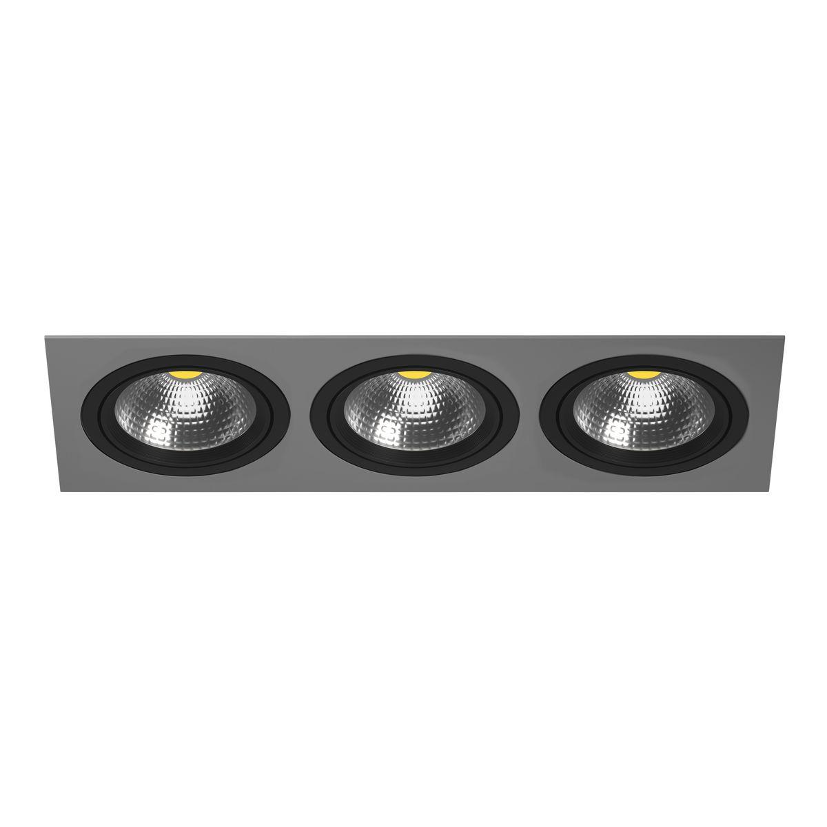 Светильник Комплект из светильника и рамки Lightstar Intero серый металл