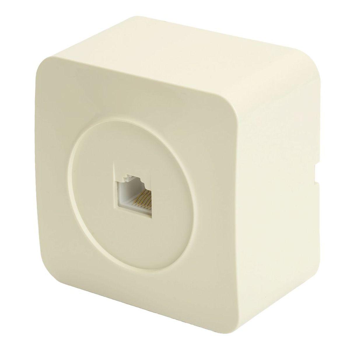 Электротовар Розетка компьютерная RJ-45 Stekker София слоновая кость MST00-20-04 49482 белый пластик