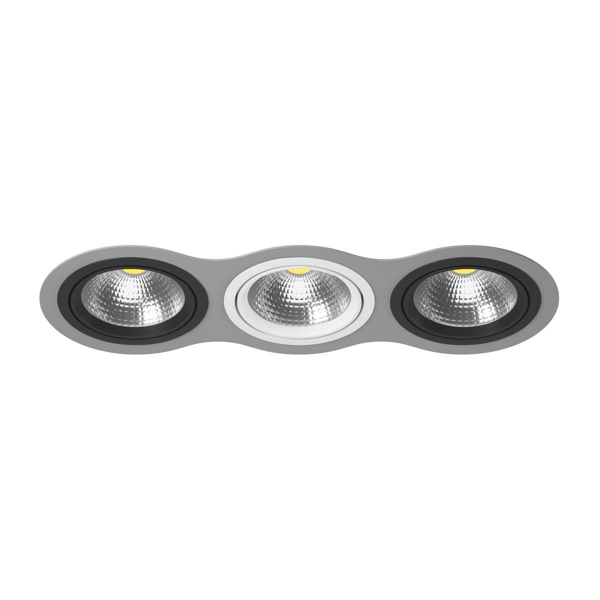 Светильник Комплект из светильника и рамки Lightstar Intero серый металл