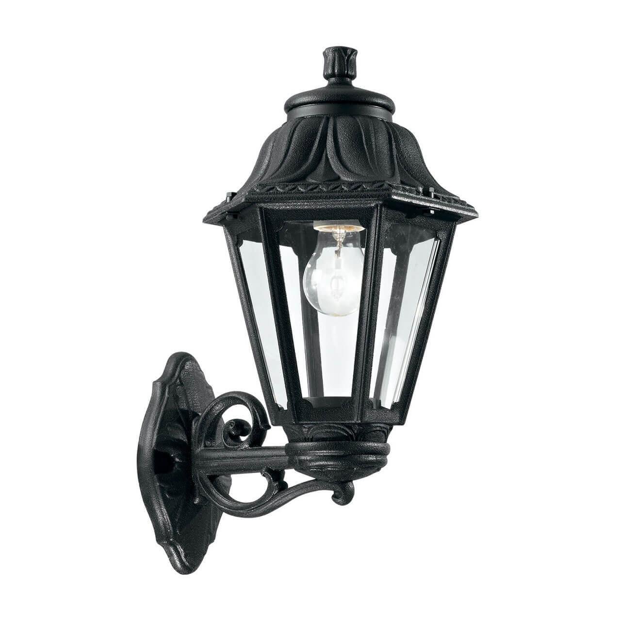 Уличное освещение Уличный настенный светильник Ideal Lux Anna AP1 Big Nero 101491 черный металл