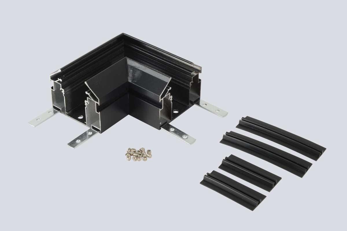 Трековые систем Угол соединительный для встраиваемого трека Crystal Lux CLT 0.235 01 BL черный металл