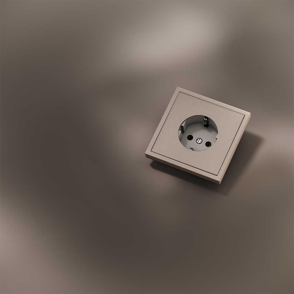 Электротовар Накладка для розетки с заземлением, S70 Metal (платина) Voltum VLSM000610 металл