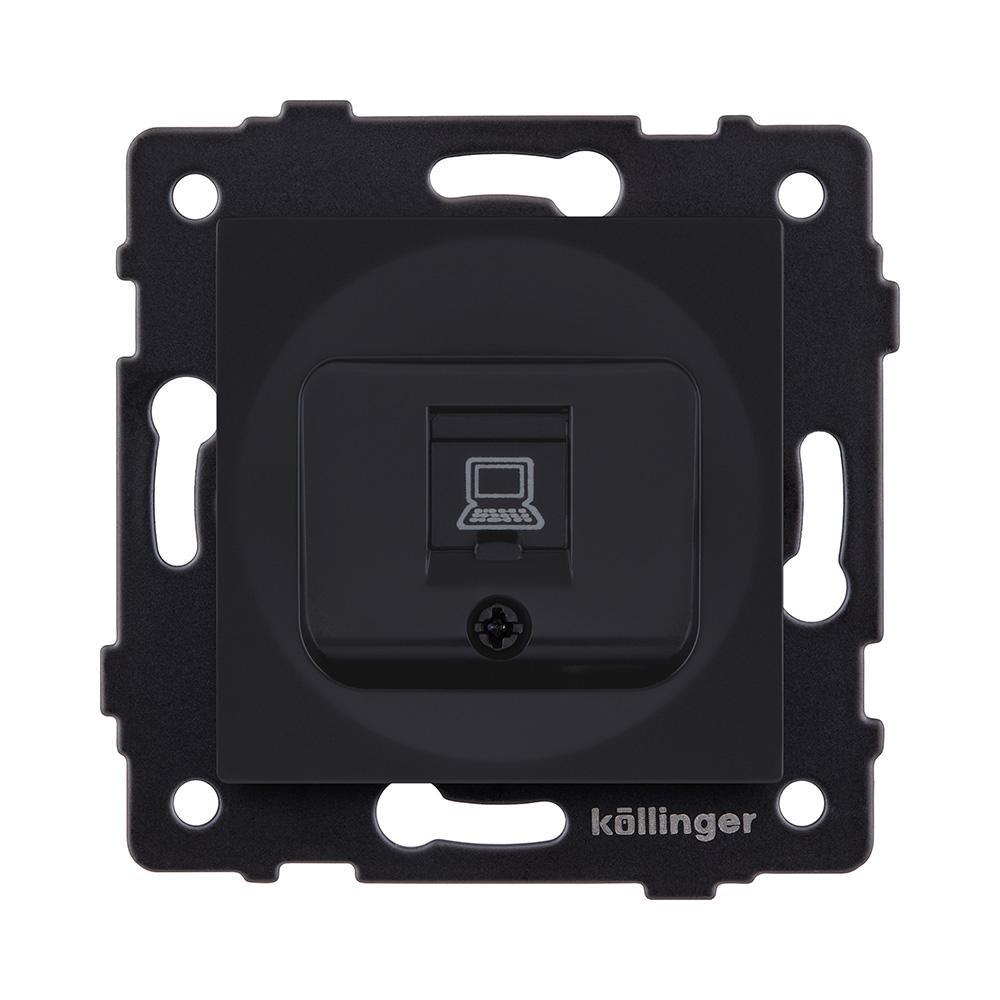 Электротовар Розетка Ethernet RJ45 Cat.6, черный матовый Kollinger REA-018BM для Aspekt, Eleganz,… черный