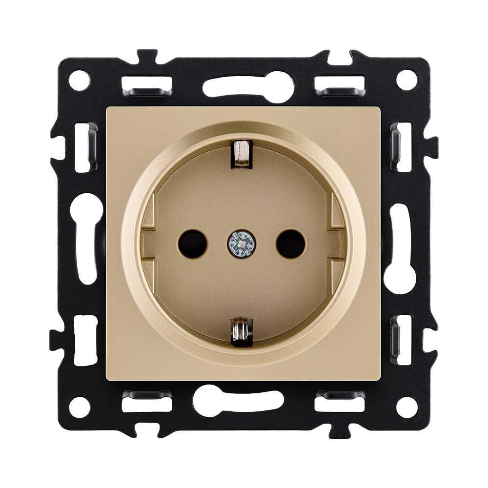 Электротовар Розетка штепсельная SCHUKO 16A / 250 В, золотой Kollinger Asthetik AS-014GD золото