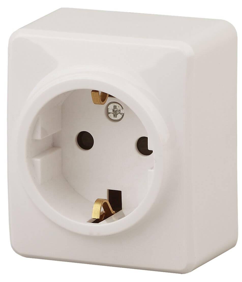 Электротовар Розетка ЭРА Эксперт 2P E Schuko со шторками 16A 250V 11-2204-02 Б0020689 белый пластик