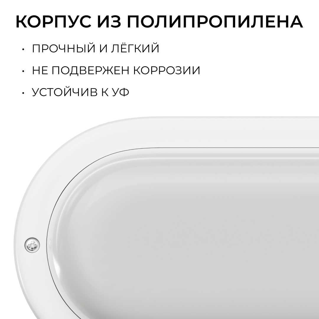 Настенно-потолочные светильник Светильник светодиодный герметичный OGM белый