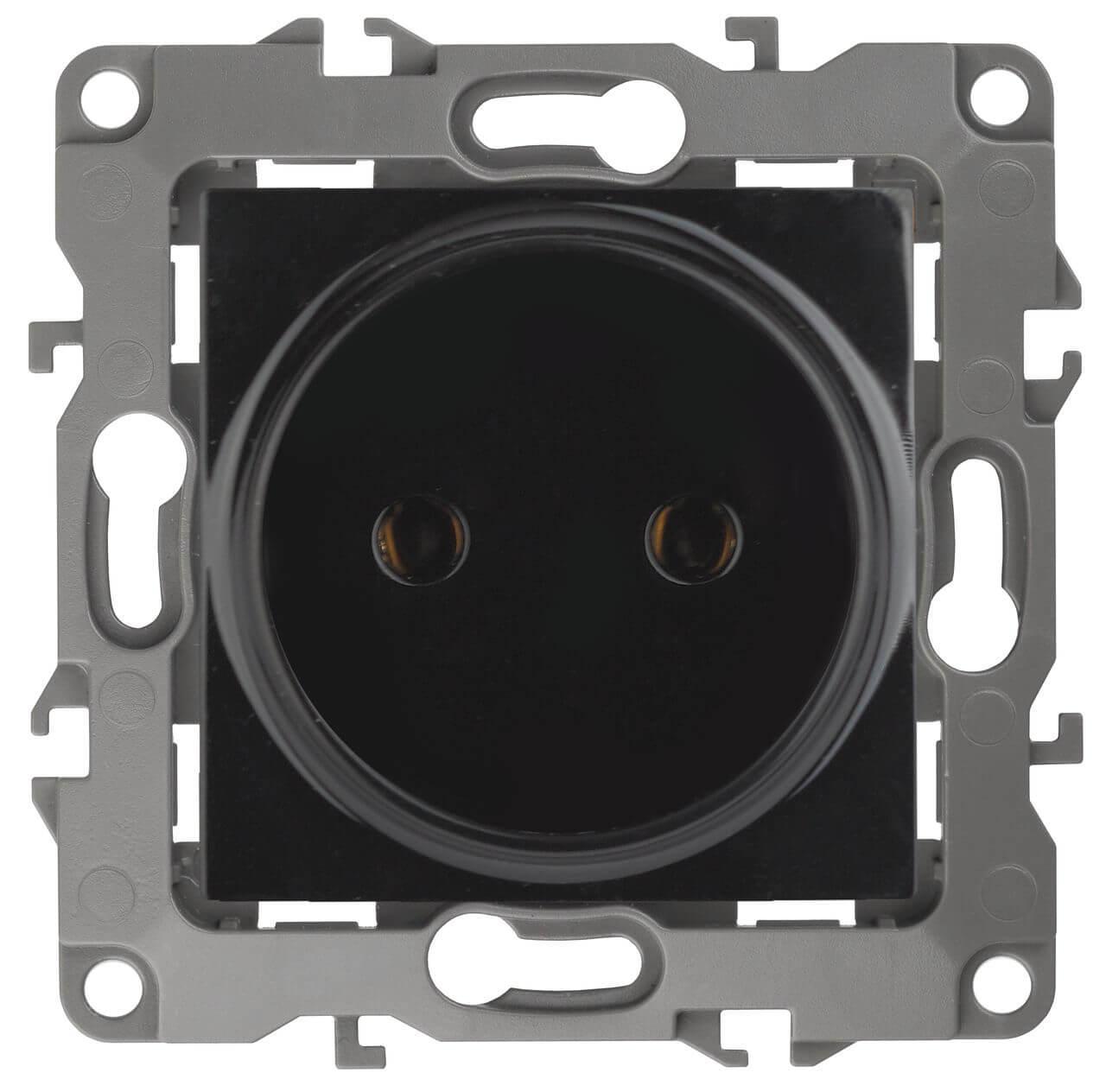 Электротовар Розетка ЭРА 12 2P 16A 250V 12-2105-06 Б0018259 черный пластик