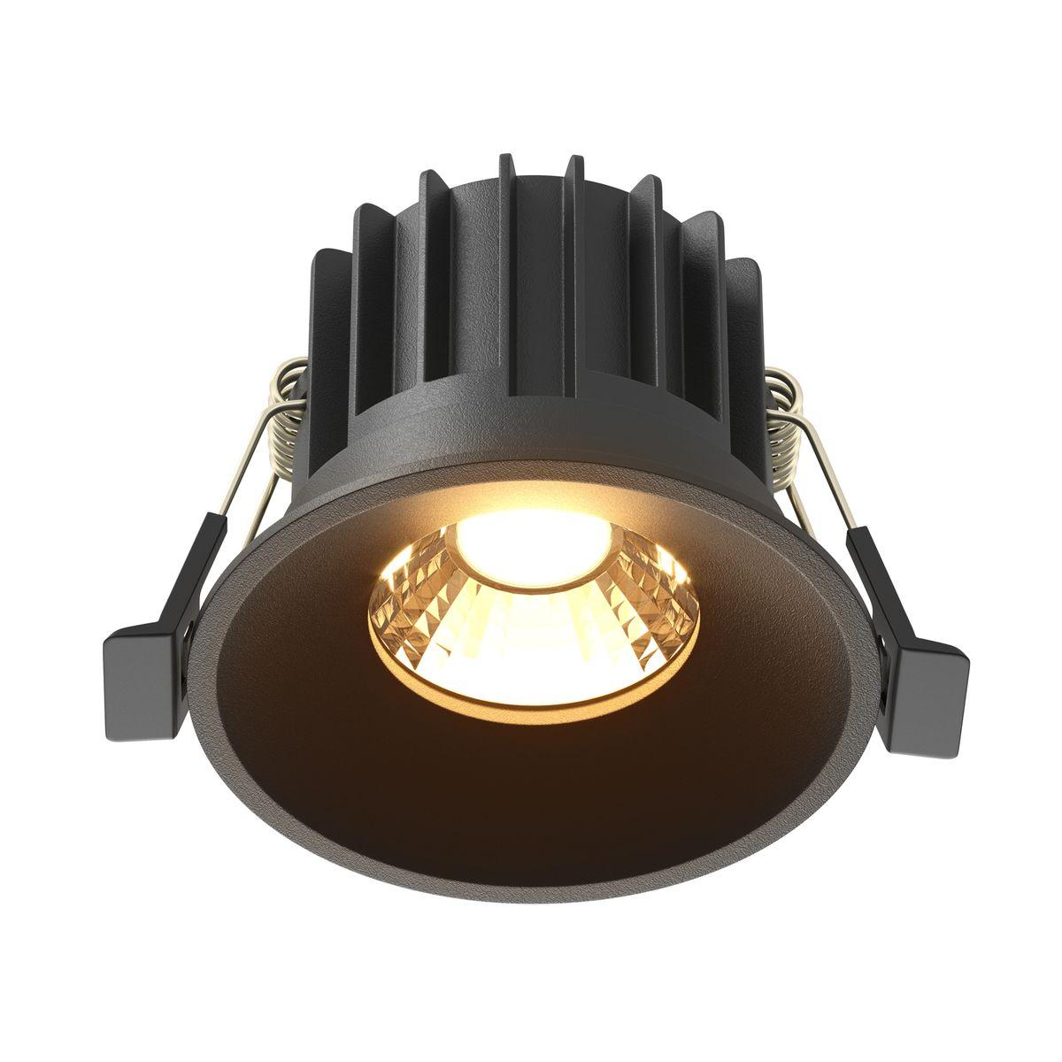 Офисное освещение Встраиваемый светодиодный светильник Maytoni Technical Round DL058-12W2.7K-B черный металл