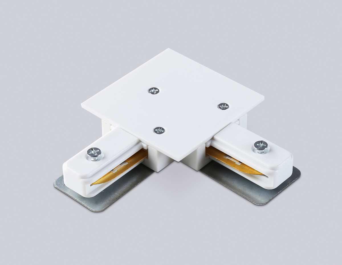 Трековые систем Коннектор питания угловой для шинопровода AMBRELLA LIGHT TRACK SYSTEM GL7165 белый металл