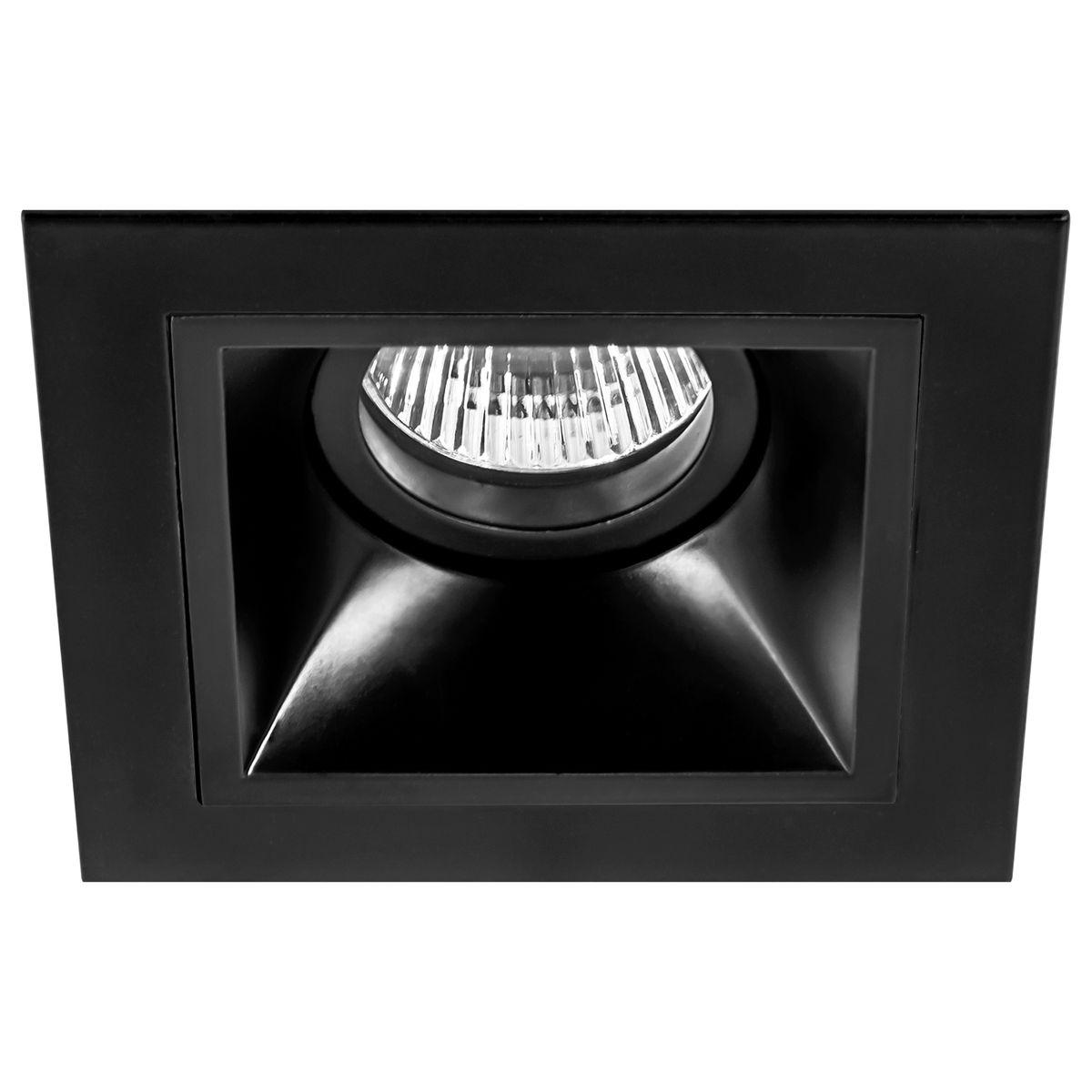Светильник Комплект из светильника и рамки Lightstar Domino Quadro (214517+214507) черный металл
