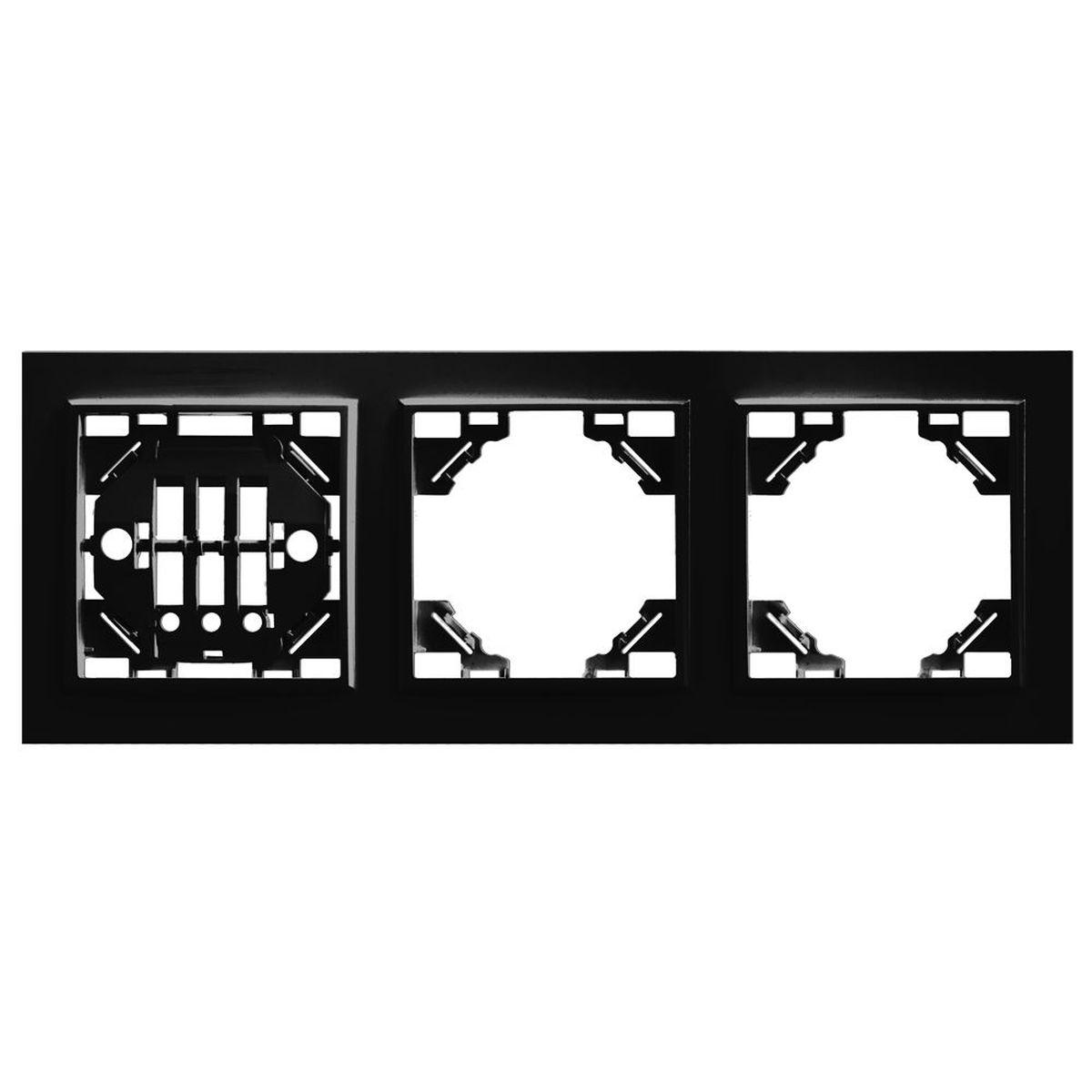Электротовар Рамка 3-постовая Stekker Эрна черный PFR00-9003-03 39484 черный пластик