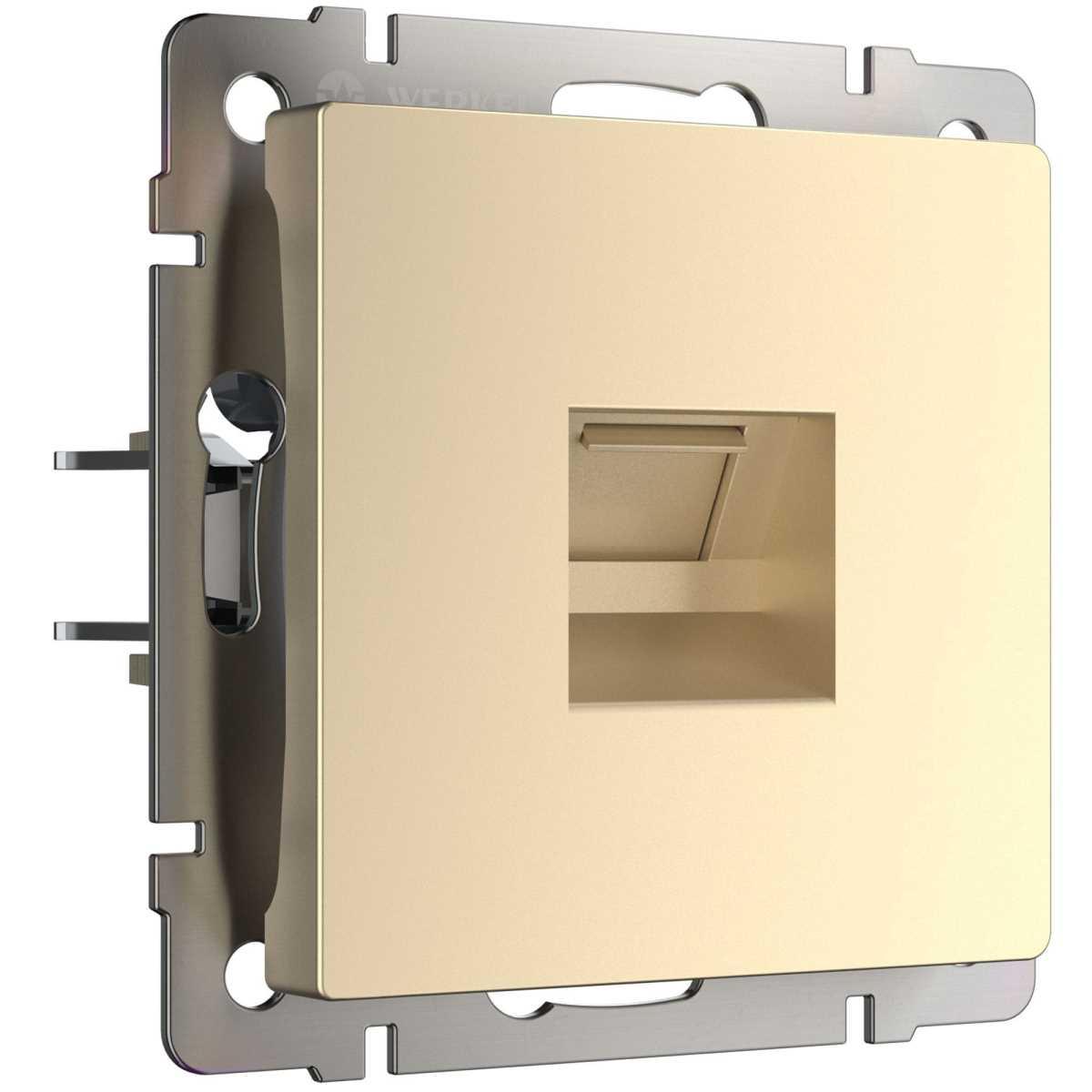 Электротовар Розетка Werkel Ethernet RJ-45 шампань W1181011 4690389157479 бежевый пластик