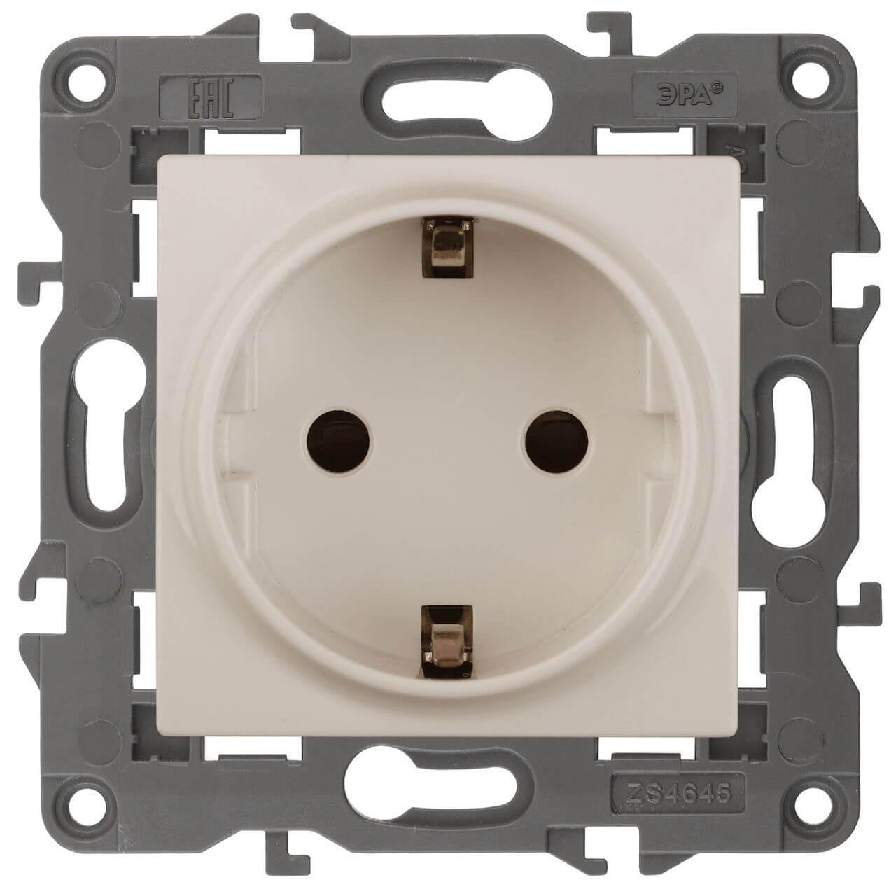 Электротовар Розетка ЭРА Elegance 2P E Schuko 16A 250V 14-2101-02 Б0034265 белый пластик