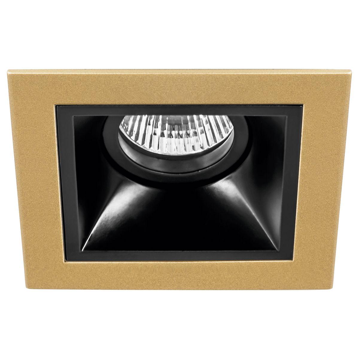 Светильник Комплект из светильника и рамки Lightstar Domino Quadro (214513+214507) золото металл