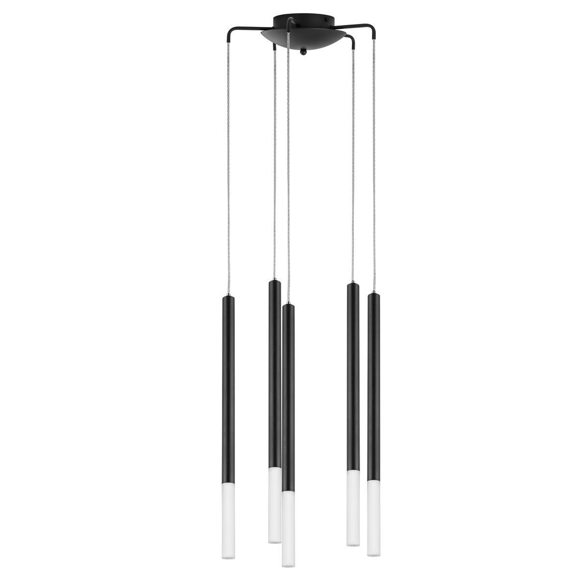 Светильник Комплект с подвесной люстрой Lightstar Tubo (574727+747147 (5шт) в стиле минимализм черный металл