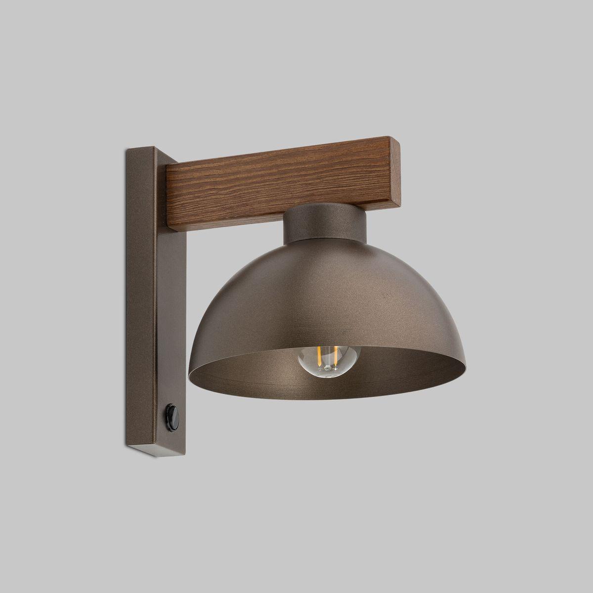 Бра с 1 плафоном Бра TK Lighting в скандинавском стиле коричневый дерево / шпон