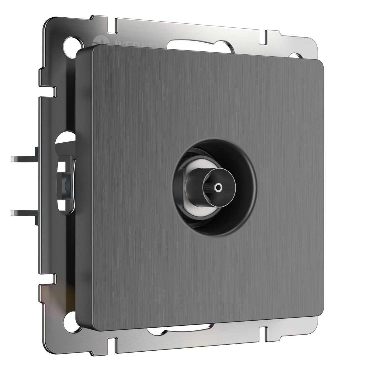 Электротовар ТВ-розетка оконечная Werkel графит рифленый W1183004 4690389158681 серый пластик