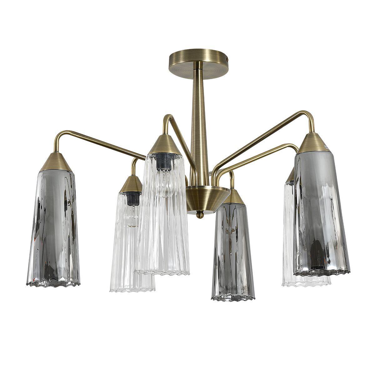 Люстры на штанге Люстра Campana 13028 6R Brass бронза стекло