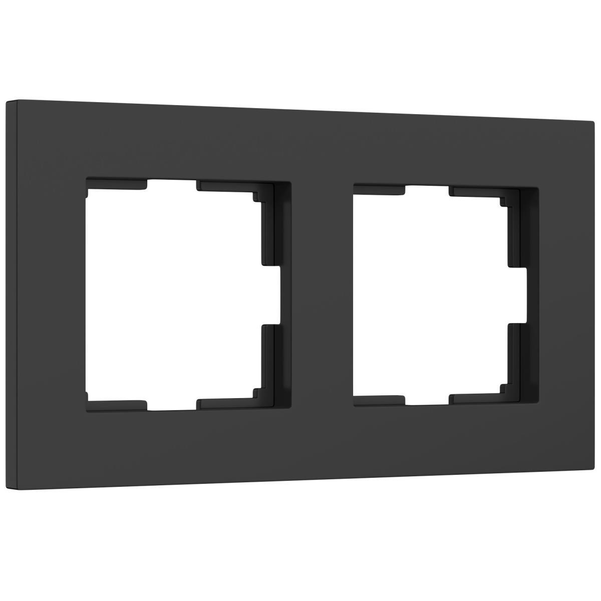 Электротовар Рамка Werkel Slab на 2 поста черный матовый W0022908 4690389193378 черный пластик