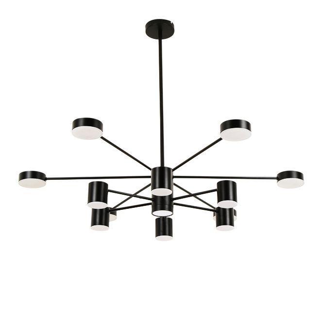 Люстры на штанге Подвесная светодиодная люстра Kink Light Мекли 07649-13D,19 черный металл