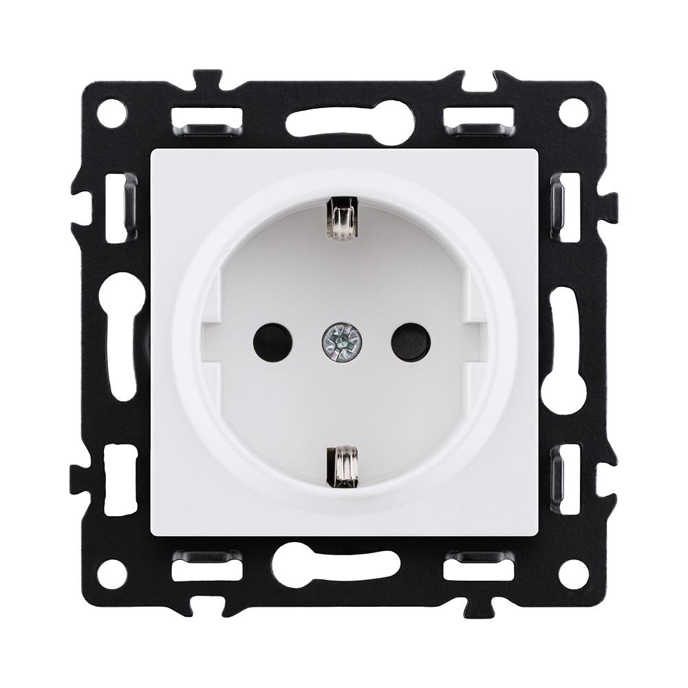 Электротовар Розетка штепсельная SCHUKO 16A / 250 В, белый Kollinger Asthetik AS-014WH белый