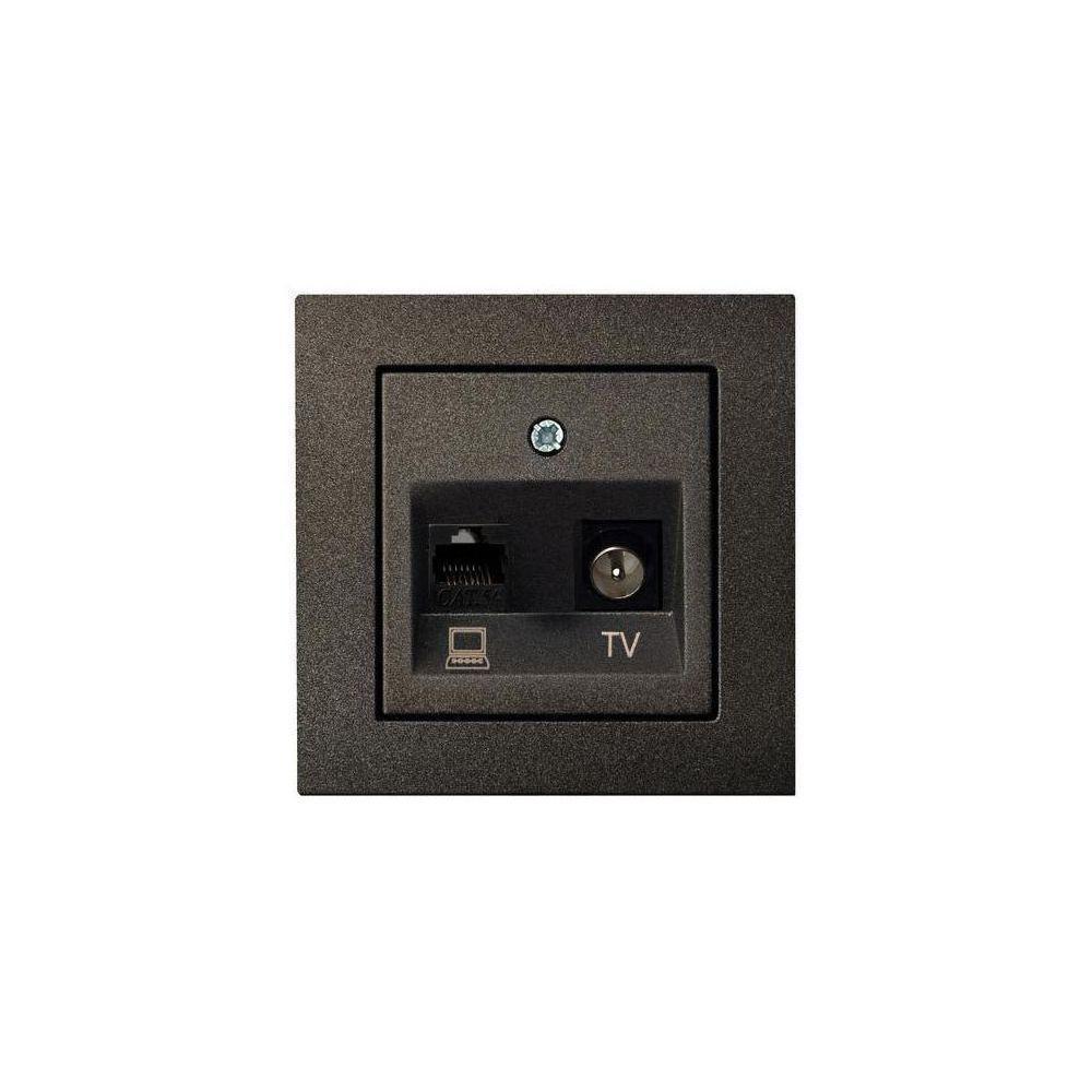 Электротовар Розетка RJ45 / TV Liregus Epsilon антрацит 28-113 серый пластик