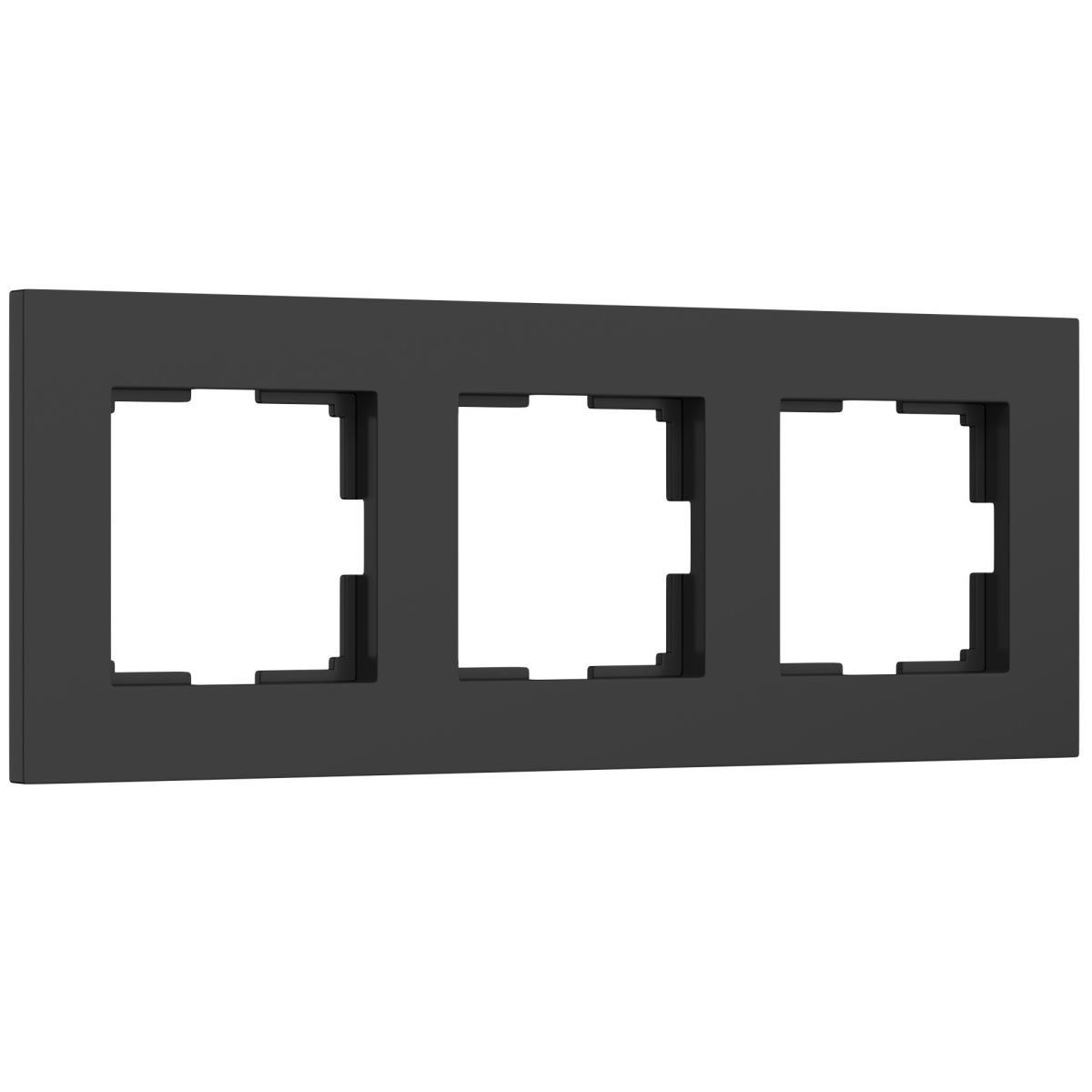 Электротовар Рамка Werkel Slab на 3 поста черный матовый W0032908 4690389193422 черный пластик