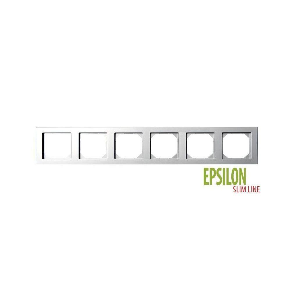 Электротовар Рамка 6-постовая Liregus Epsilon серебро 28-1906 серебро пластик