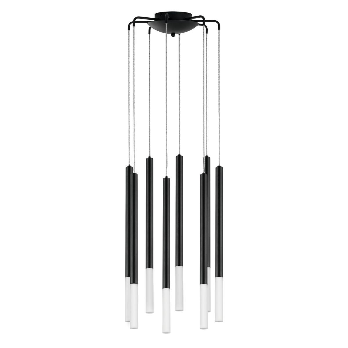 Светильник Комплект с подвесной люстрой Lightstar Tubo (574737+747137 (8шт) в стиле минимализм черный металл