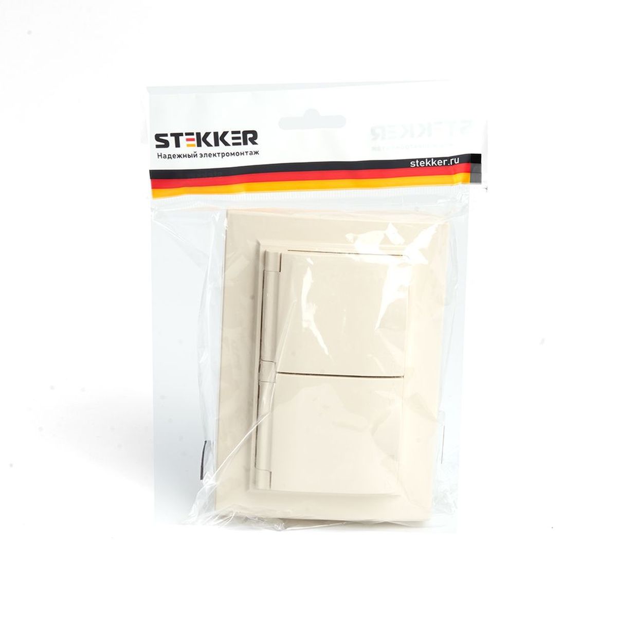 Электротовар Розетка 2-местная 2P+PE Stekker Эрна с крышкой слоновая кость PST16-9015-02 49137 белый abs-пластик / латунь — фото 3