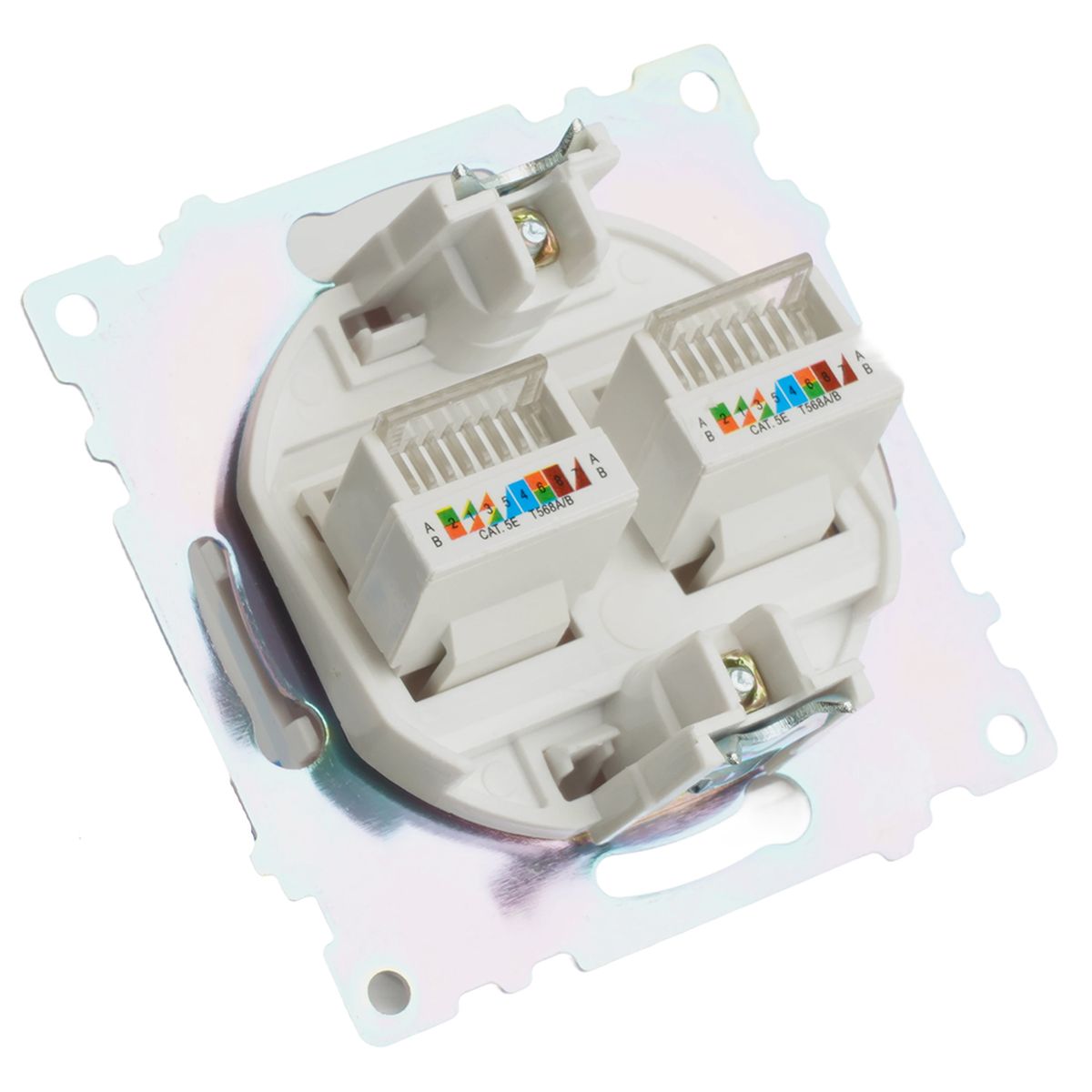 Электротовар Розетка компьютерная 2-местная RJ-45 (механизм) Stekker GLS00-7109-01 Катрин, белый… белый abs-пластик / латунь — фото 4