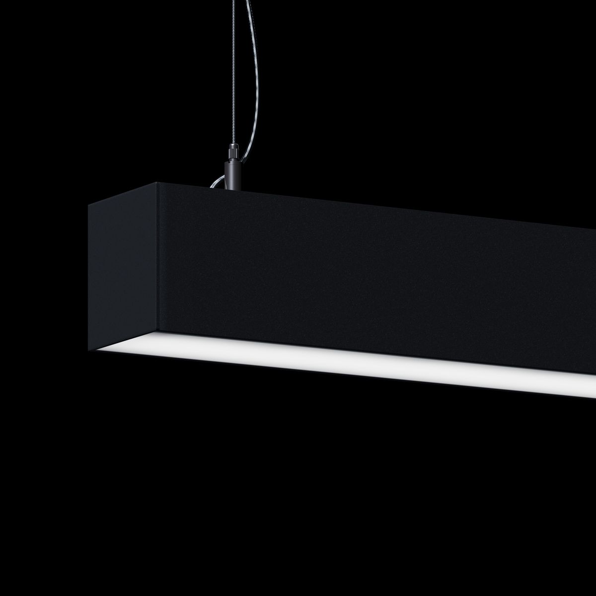 Подвесные светильник Светильник LINE 74х77 INTERIOR 2000х74х77мм подвесной, Черный черный алюминий — фото 2