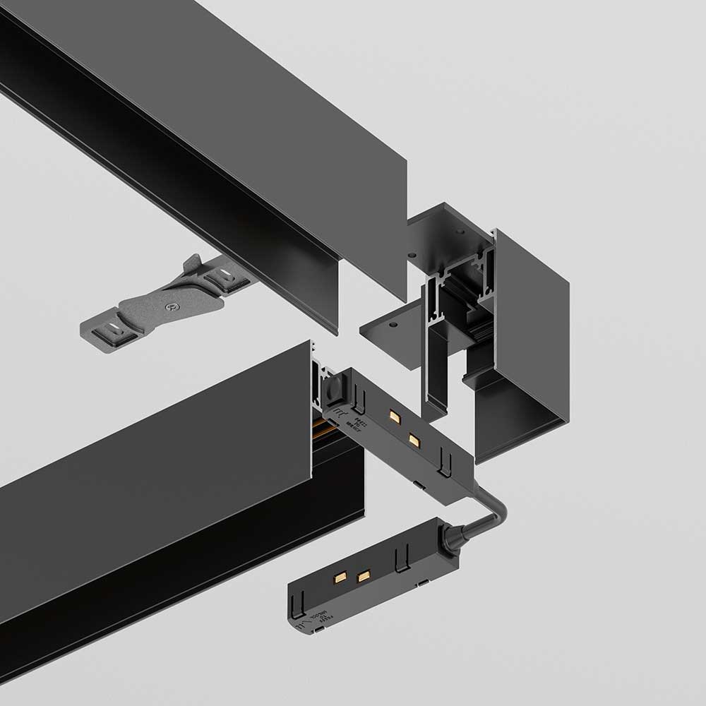 Трековые систем Угловой коннектор для магнитного шинопровода Maytoni Accessories for tracks… черный металлические / алюминий — фото 3