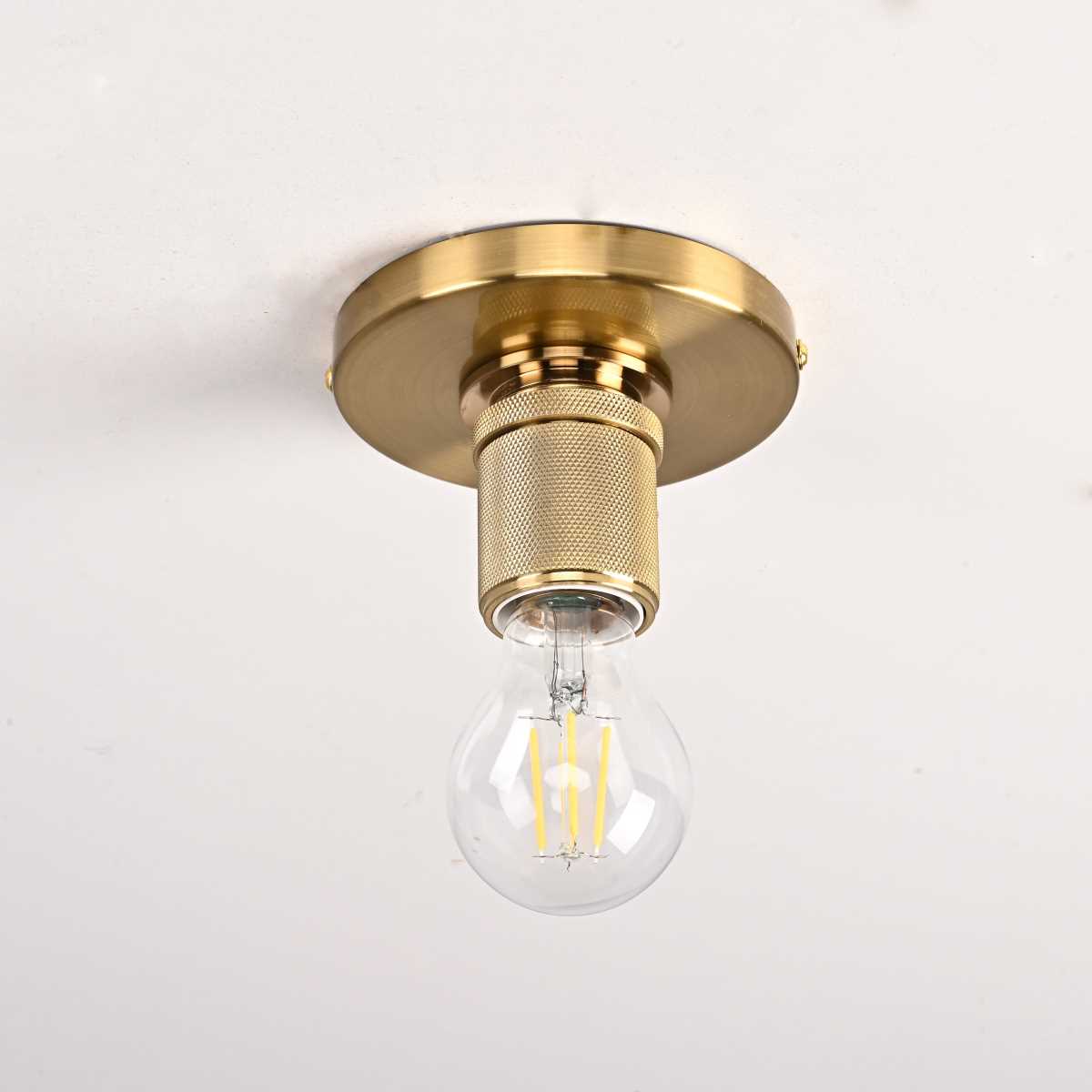 Потолочные светильник Светильник RH Utilitaire Socket Flushmount, Латунь латунь металлические / металл — фото 2